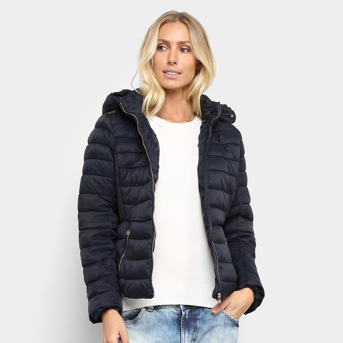 jaqueta puffer com capuz